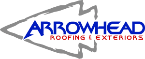 Arrowhead Roofing & Exteriors logo with blue and red text in a gray arrowhead, serving Greater St. Louis homeowners.